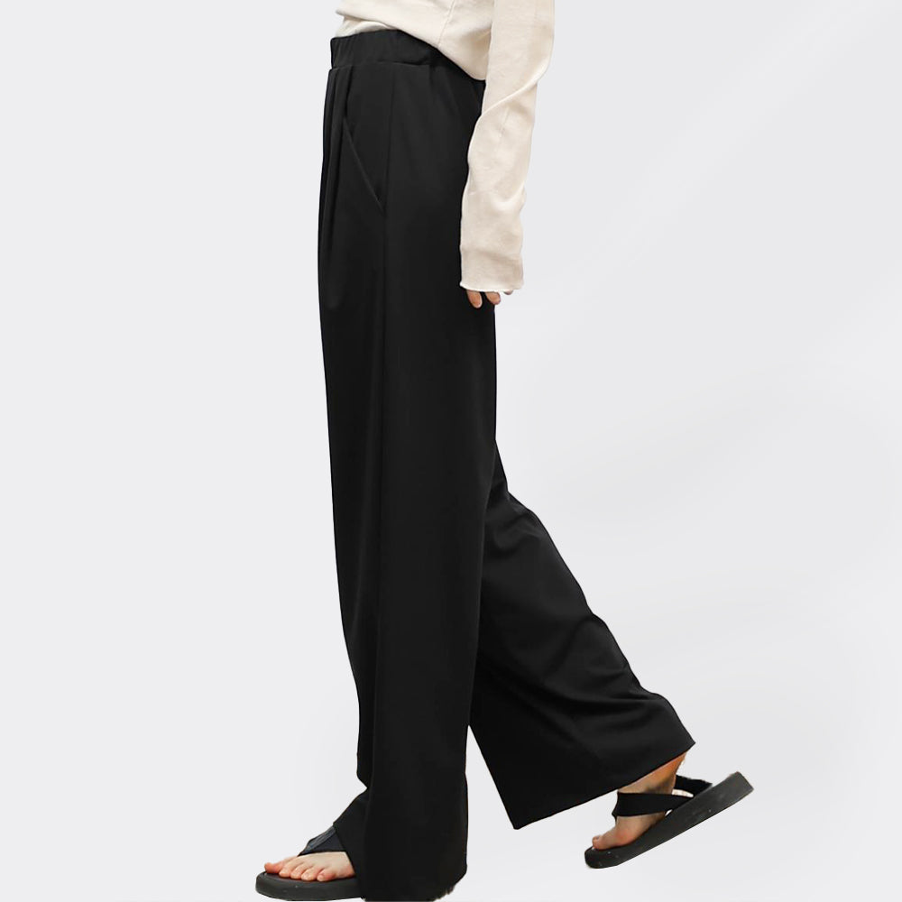 JERSEY WIDE-LEG PANTS