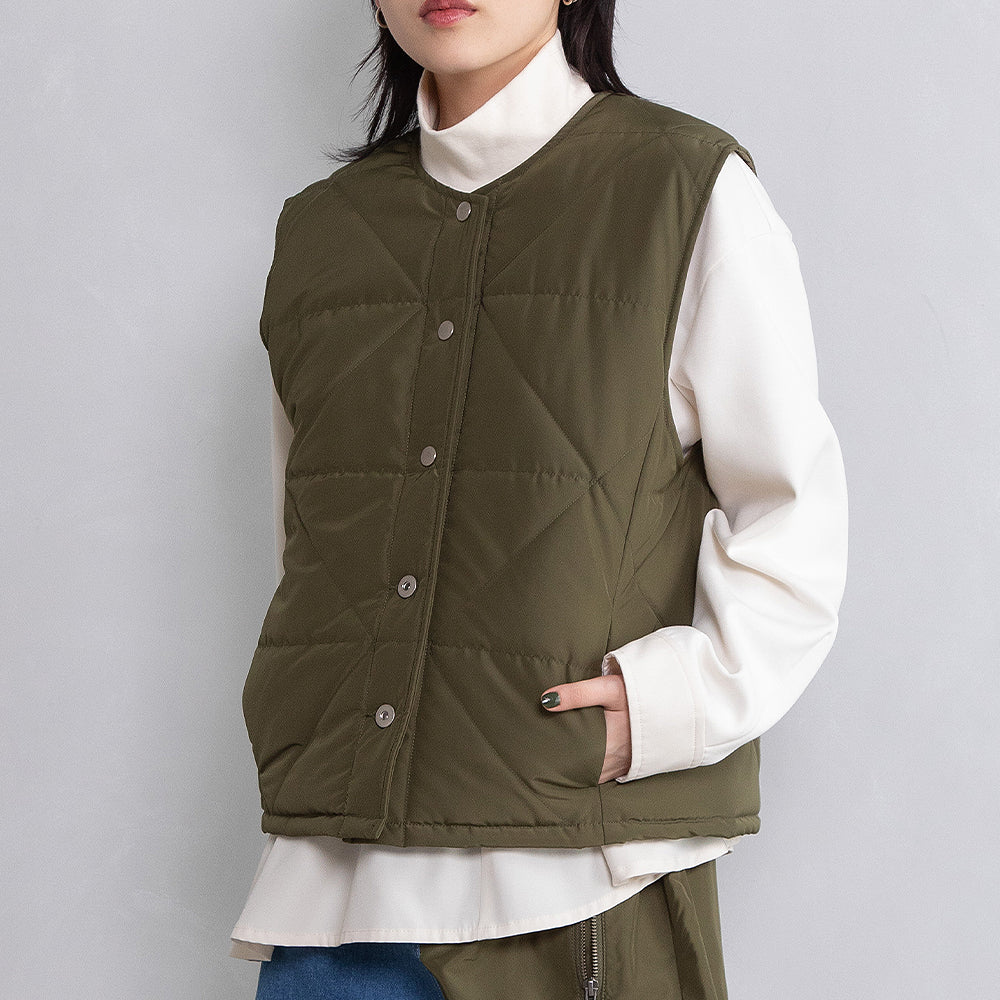 2Way Quilted Vest×Denim Jacket