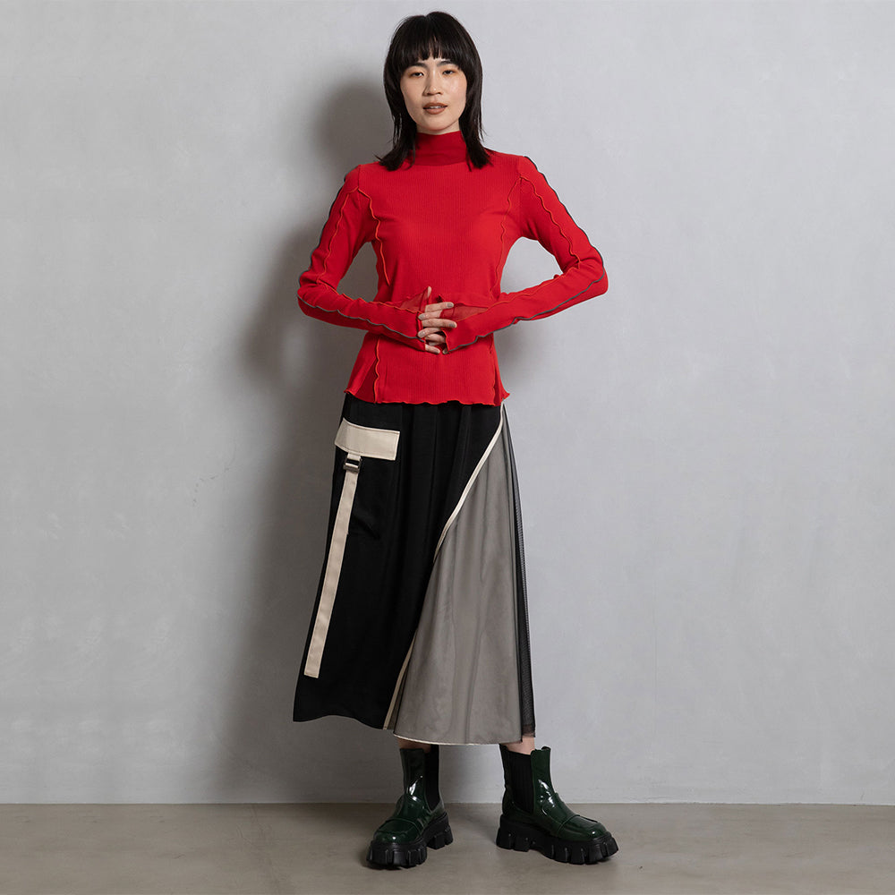 Rib Tulle Tops