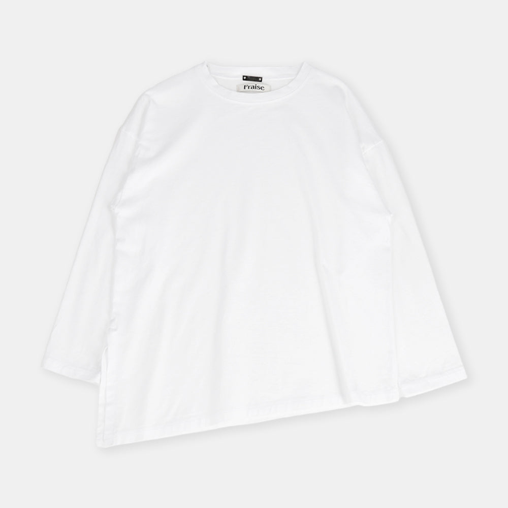 Diagonal cut pullover in classic jersey