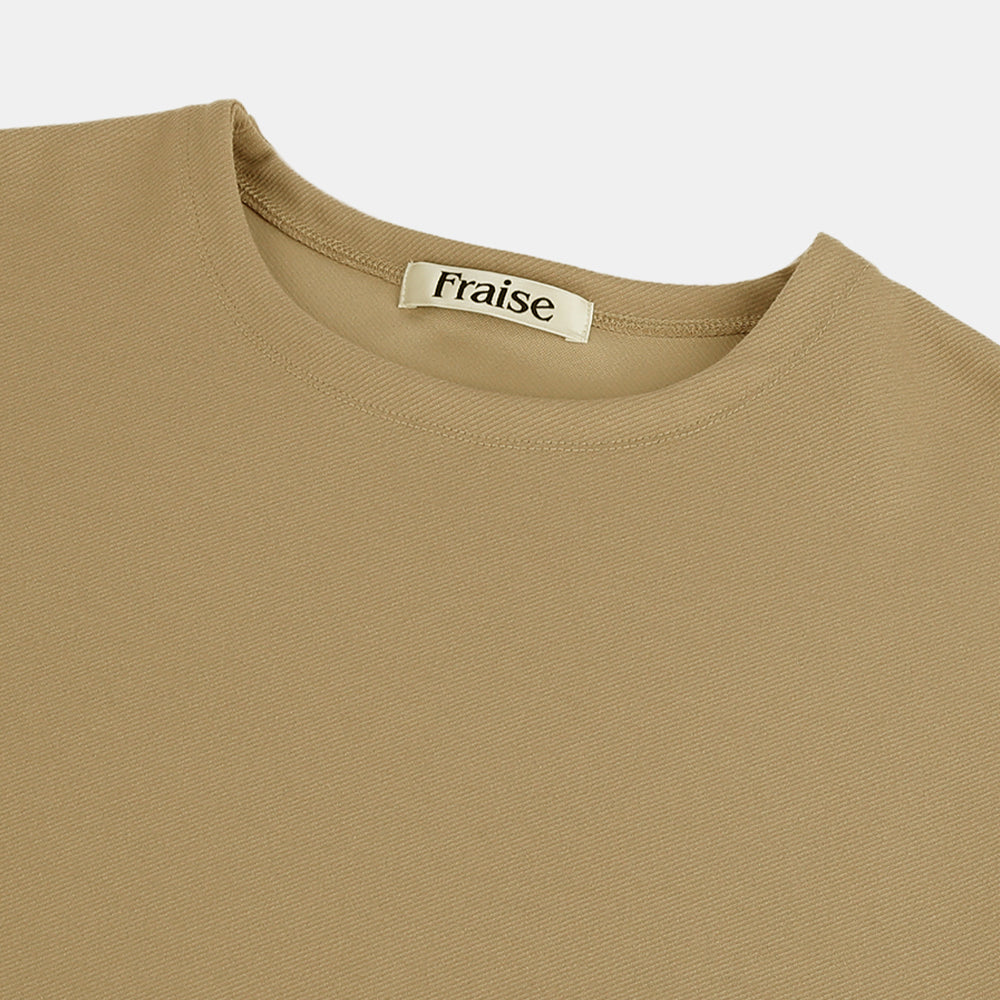 Crew neck pullover in stretch twill