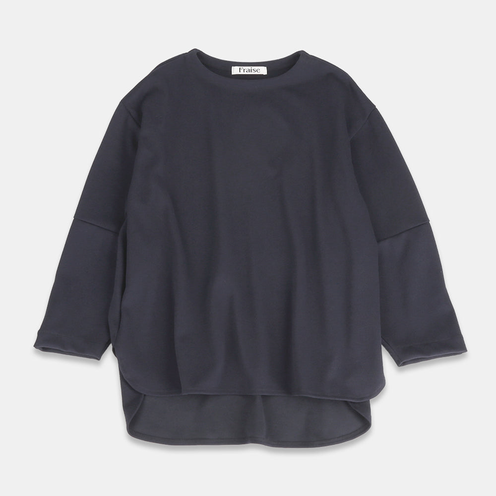 Crew neck pullover in stretch twill