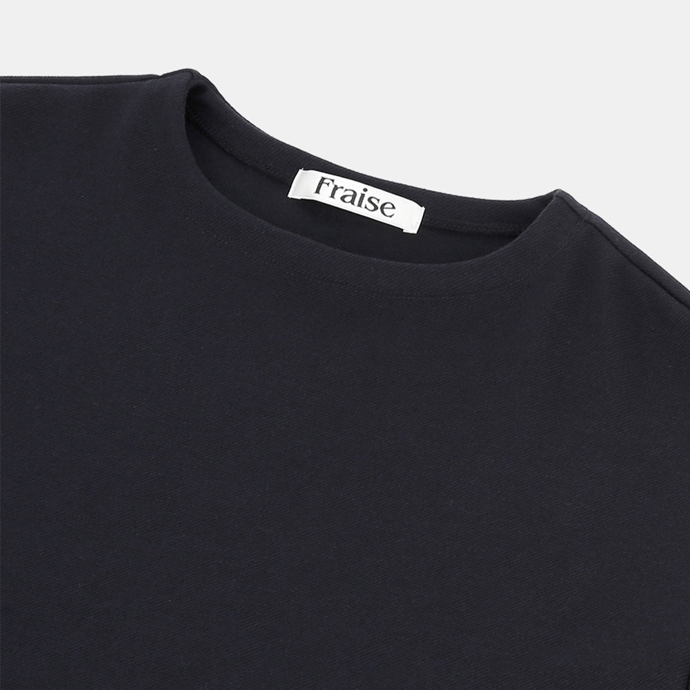 Crew neck pullover in stretch twill