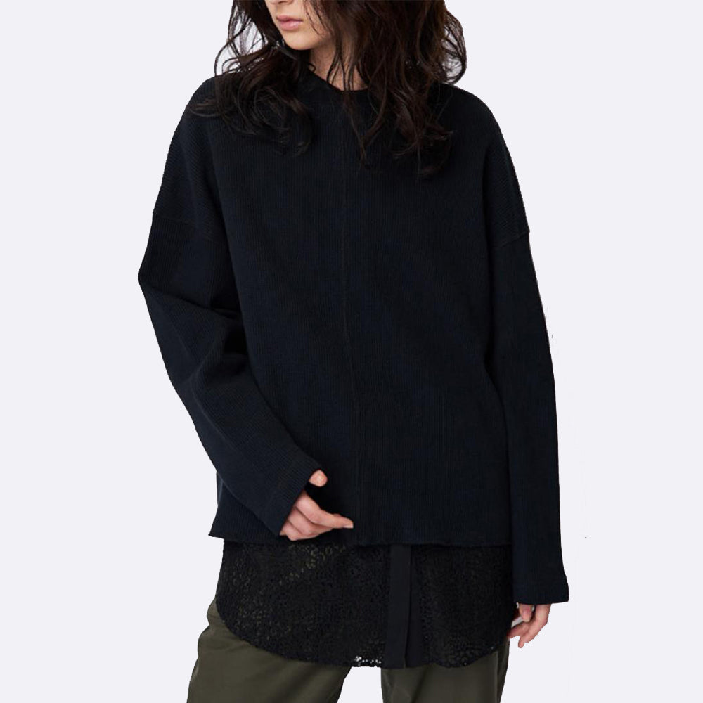 Center-switched pullover, super stretch bear waffle