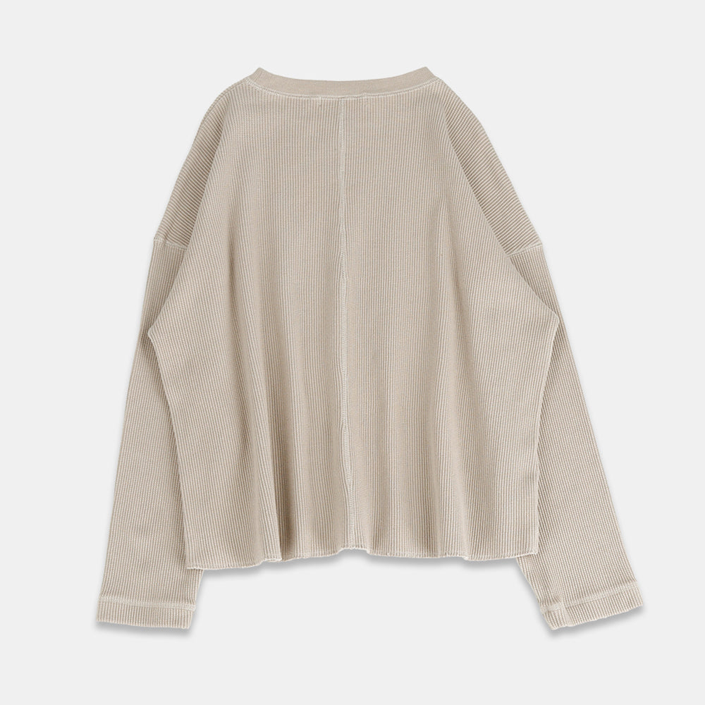 Center-switched pullover, super stretch bear waffle