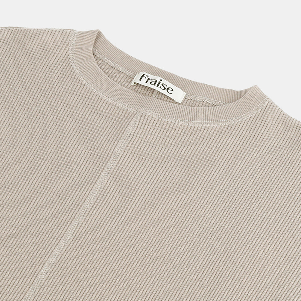 Center-switched pullover, super stretch bear waffle
