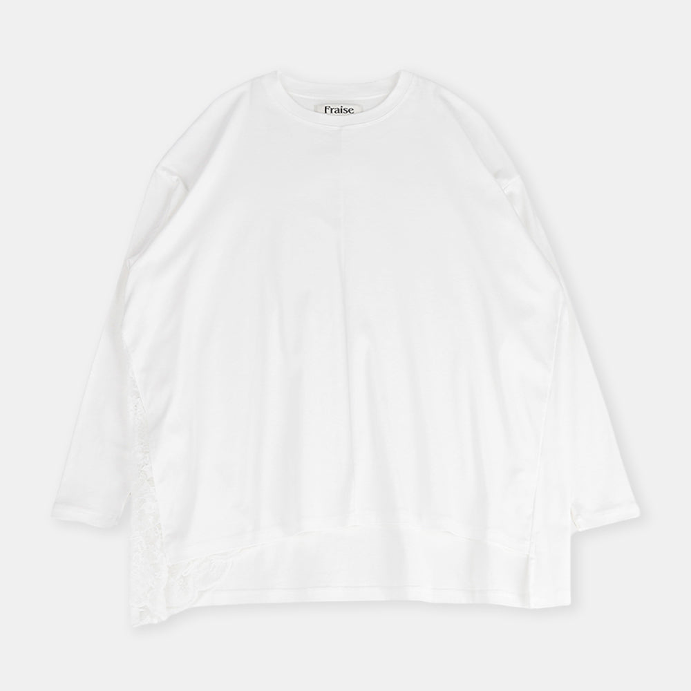 Big pullover lace-switched airflow jersey