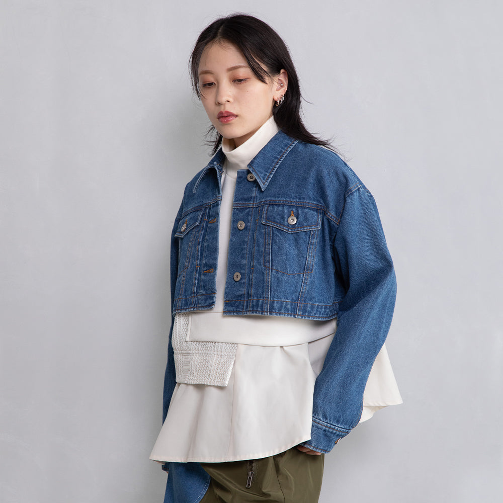 2Way Quilted Vest×Denim Jacket