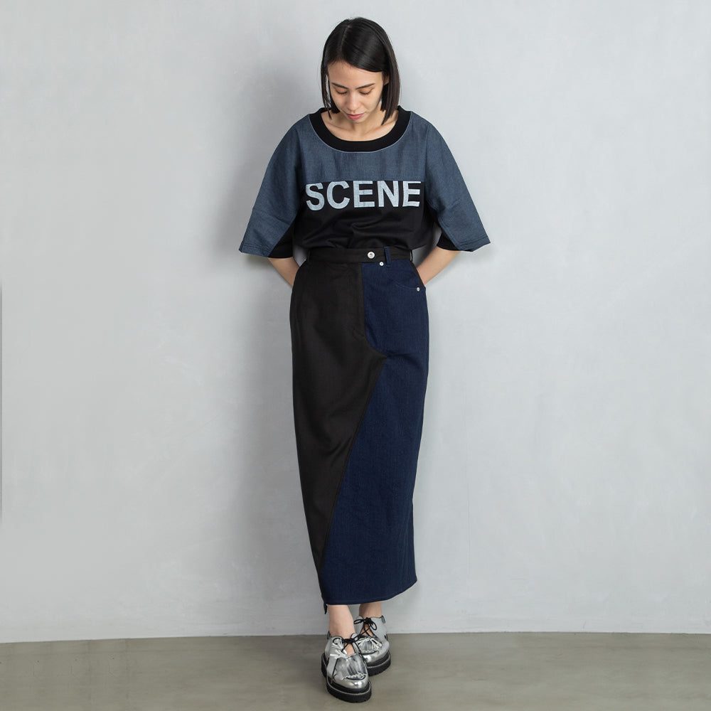 Denim Combi Skirt