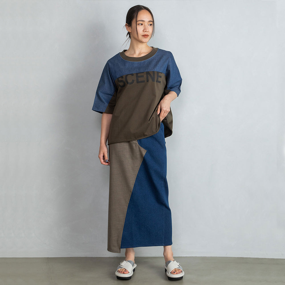 Denim Combi Skirt